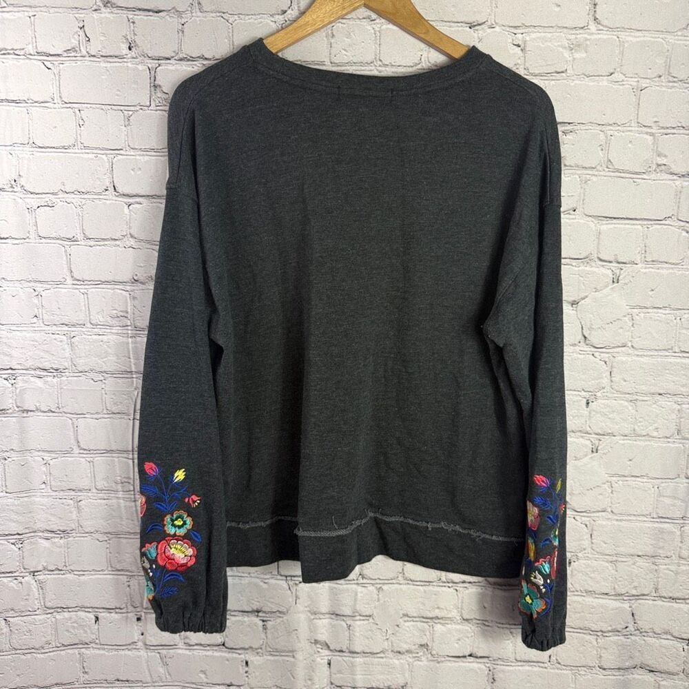 Rock & Roll Long Sleeve Floral Embroidered Puff Sleeve Top Size XL - Picture 6 of 8